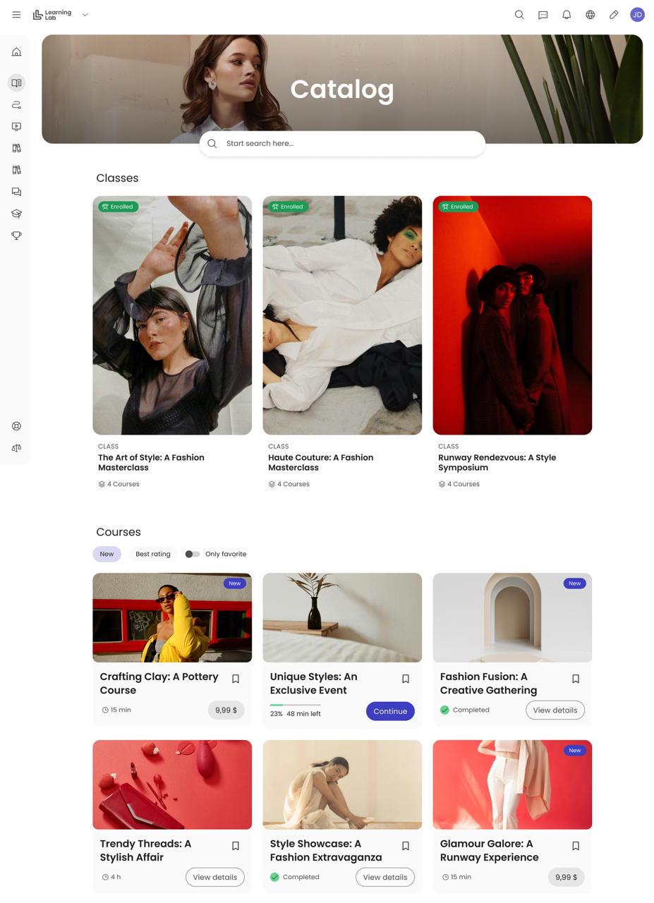 screenshot of Learning Lab